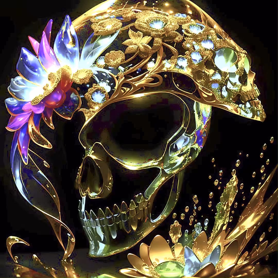 "Skull Symphony #40" 🕯️🌹💎