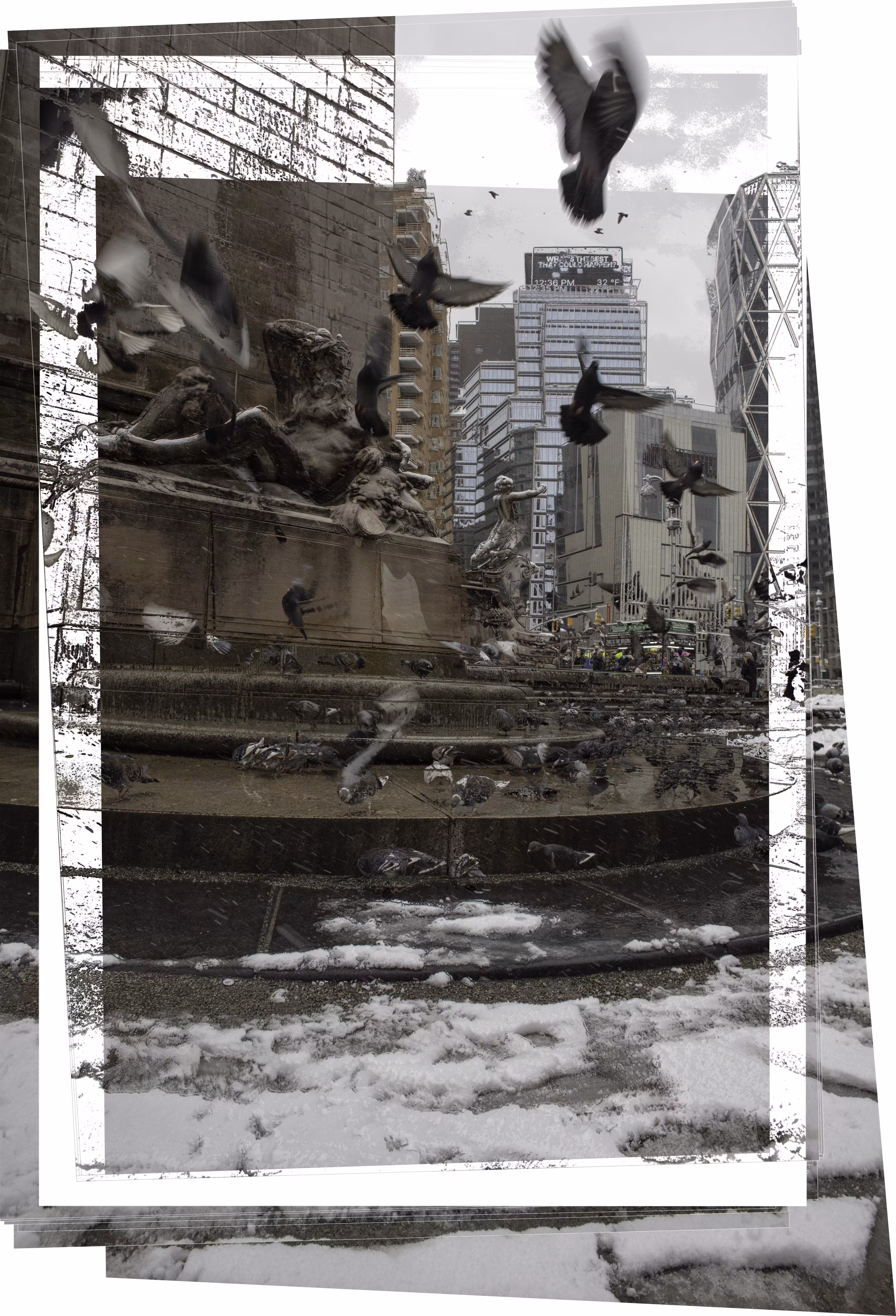 2/21/2022 Automated Digital Photo Collage of “Pigeons at Columbus Circle”Automated Digital Photo Col