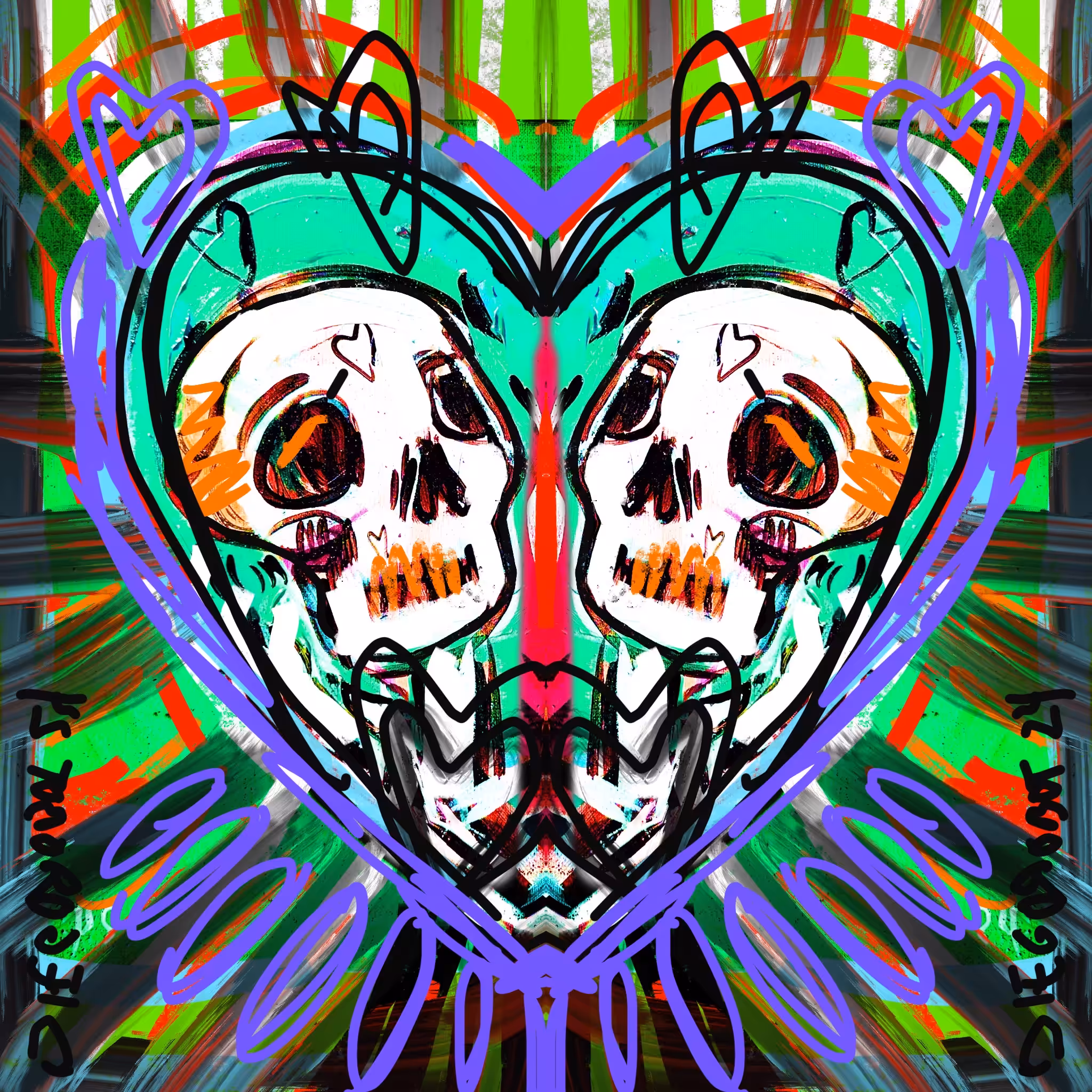 Skull heart symmetry 