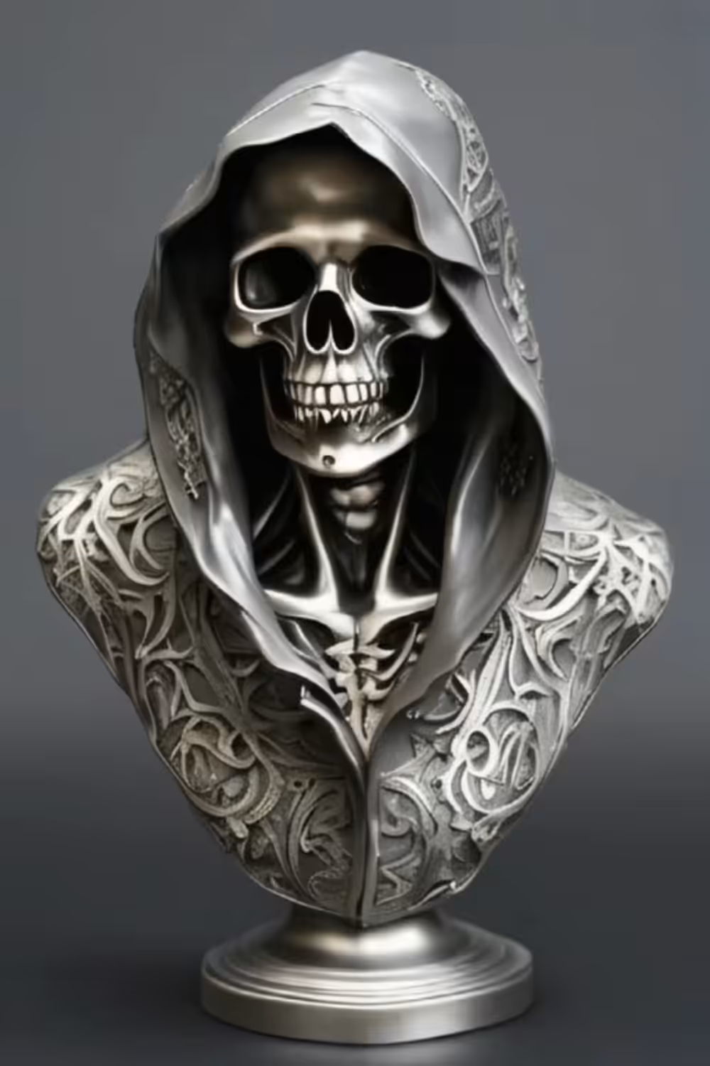 FAMOUS SCULPTURES: Monument to Death - Silver Bust Sculpture