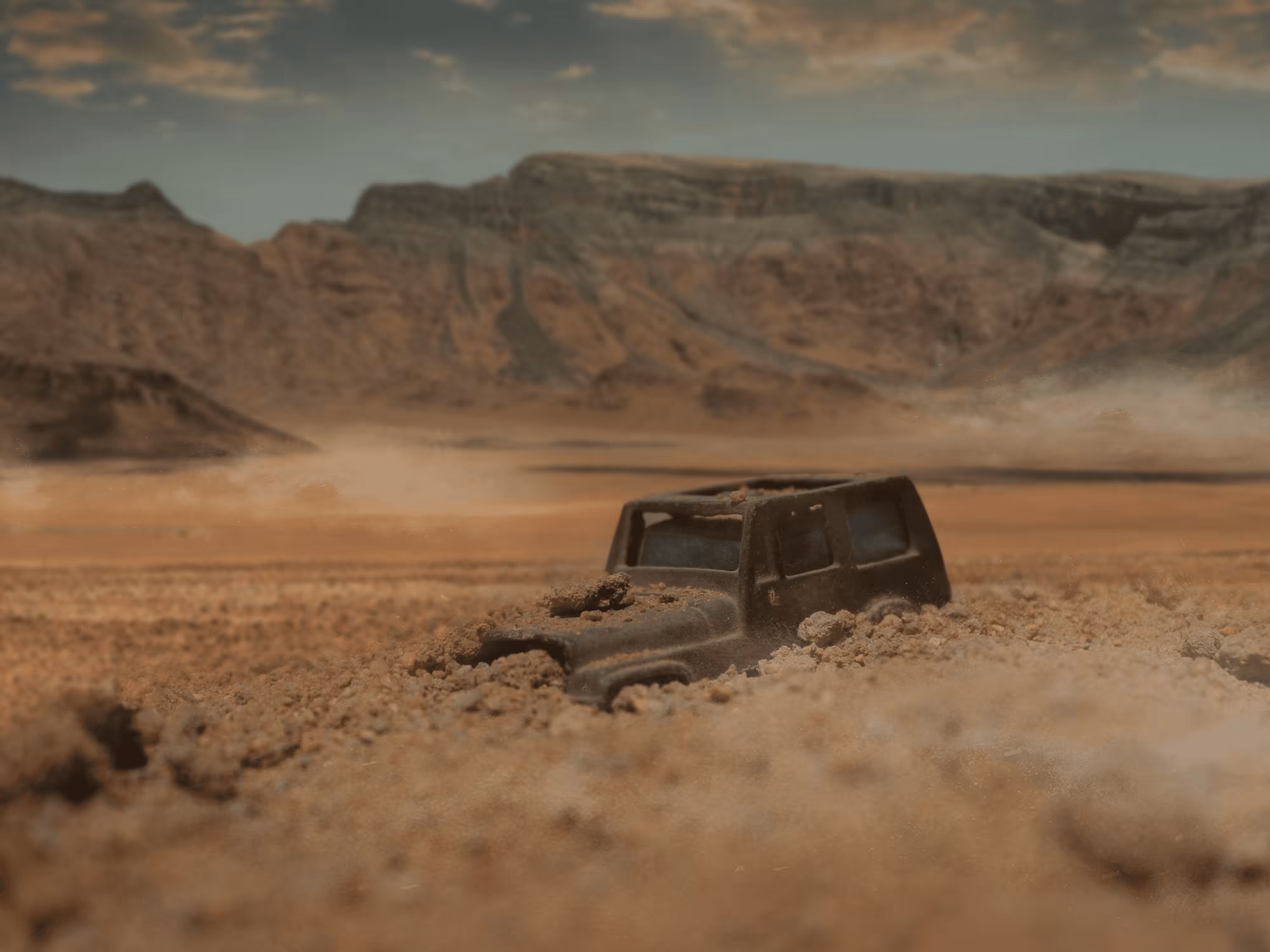 Scale model photography ( old jeep )