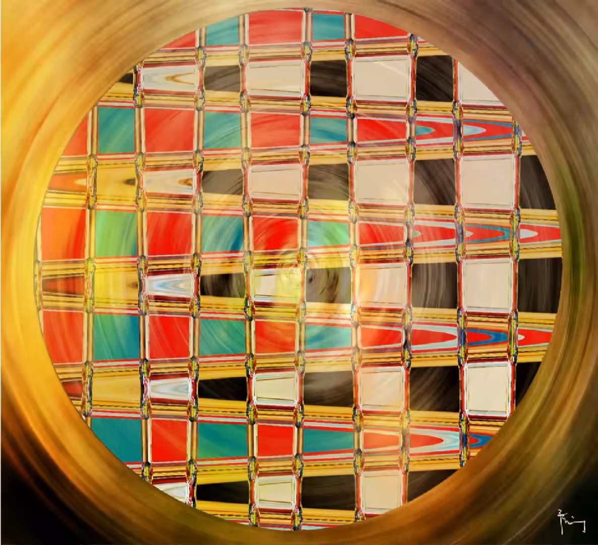 Round tribute to Mondrian