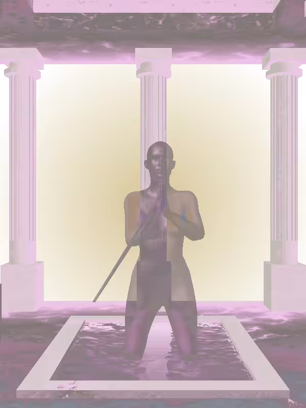 HeavenComputer: The Fading Praying Sunlit Cobalt Woman #7695