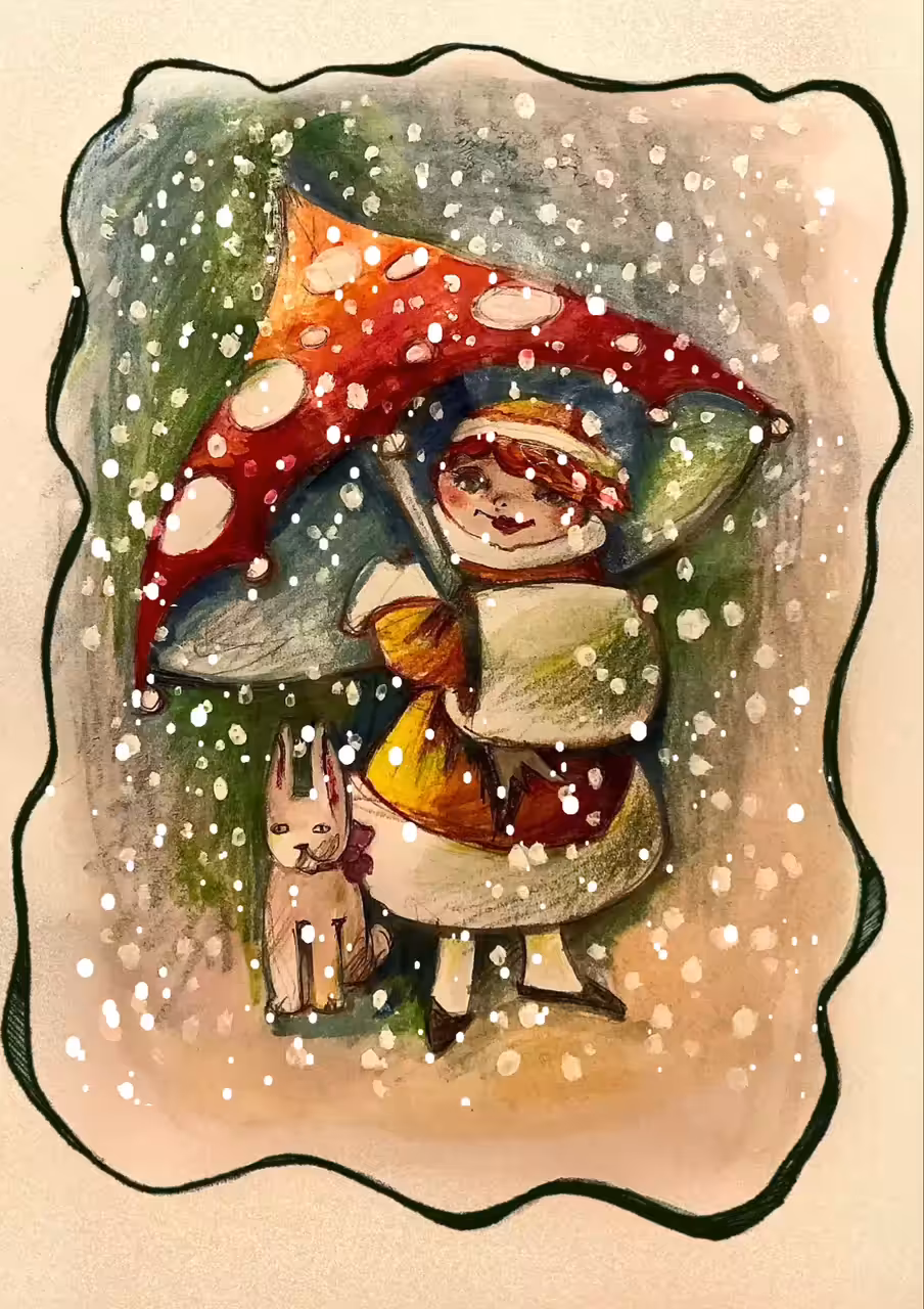 Retro postcard  for new year.
