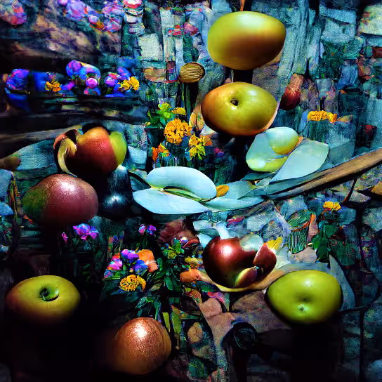 Collage of Beautiful Flowers and Fantastic Apples
