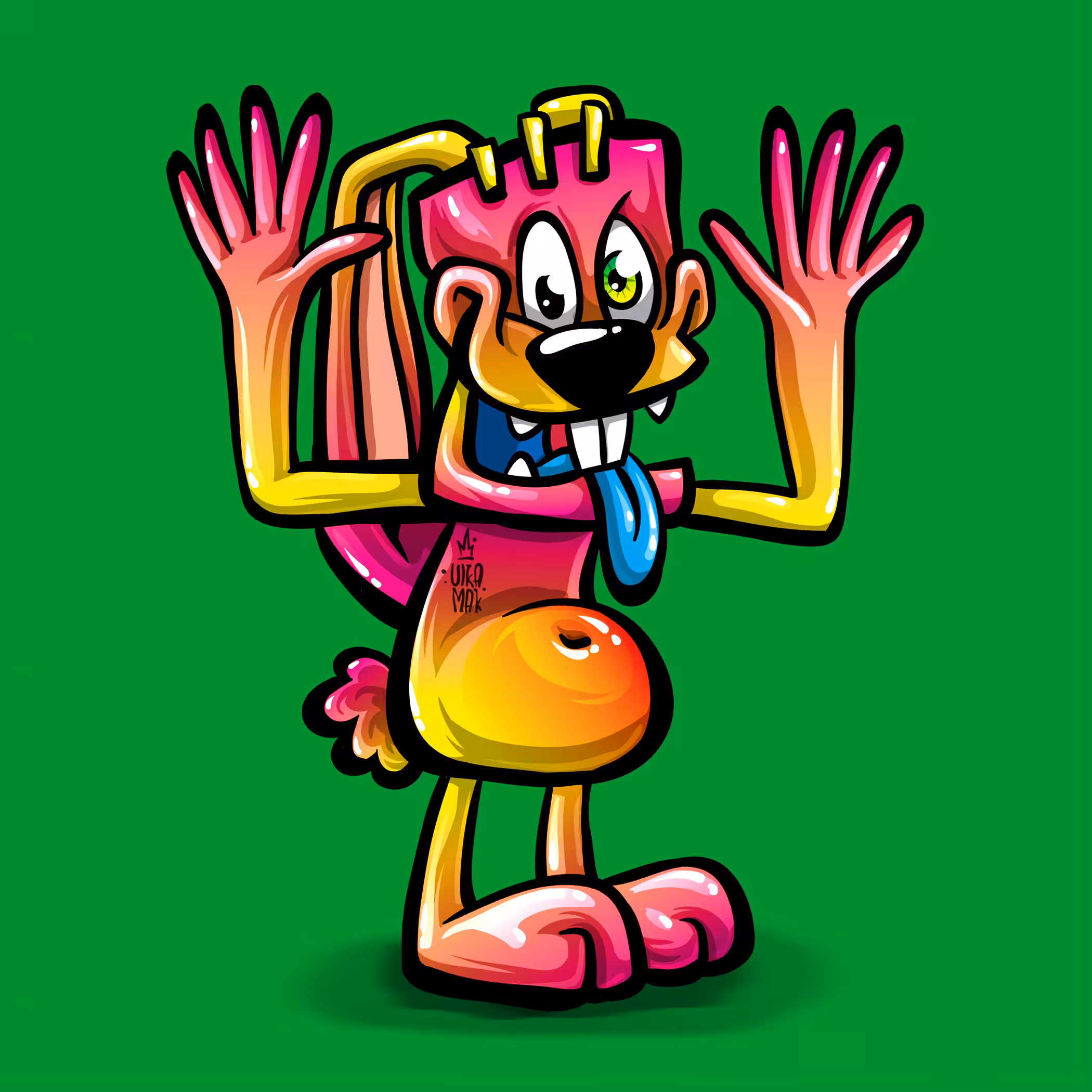 02 Pink Happy Zombie Rabbbit