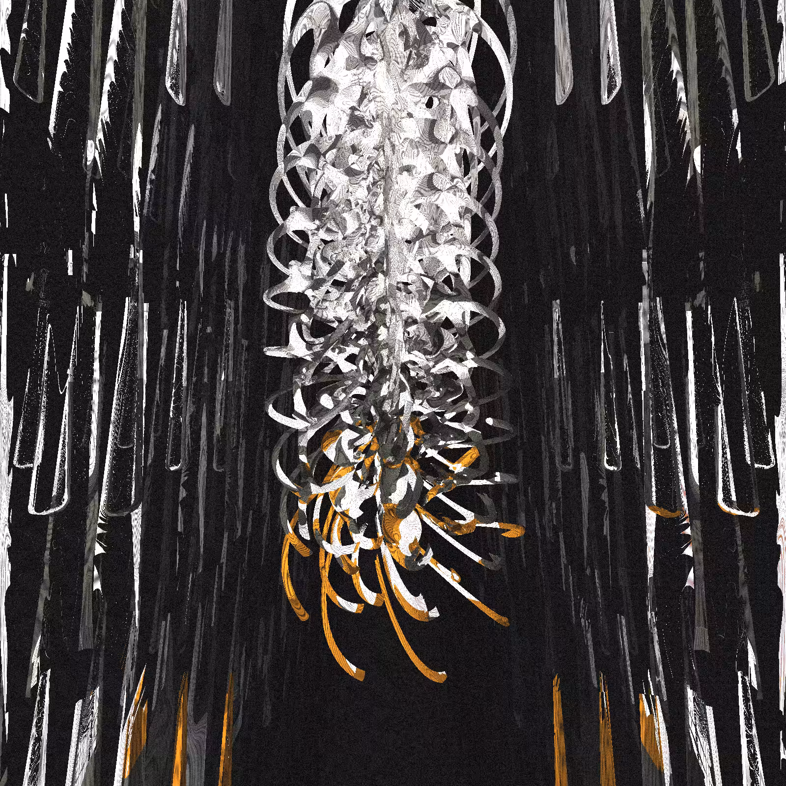 Several pairs of narrow, curved strips #21