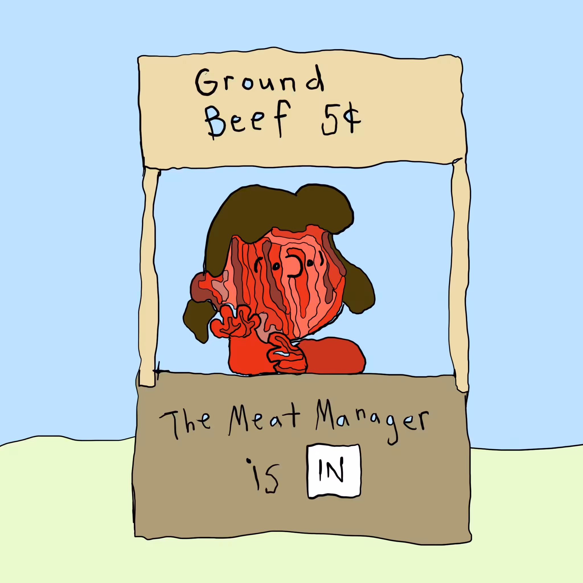 meat manager is in