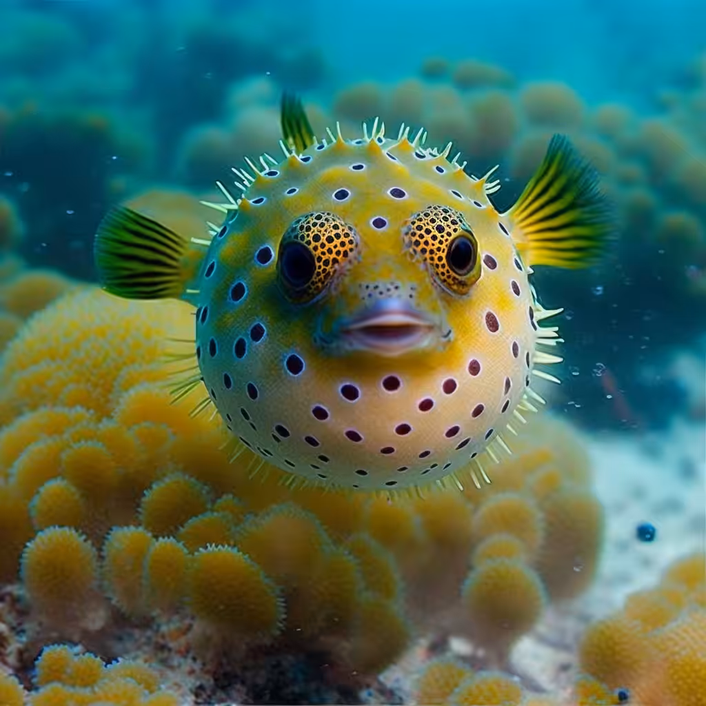 Adorable puffer fish