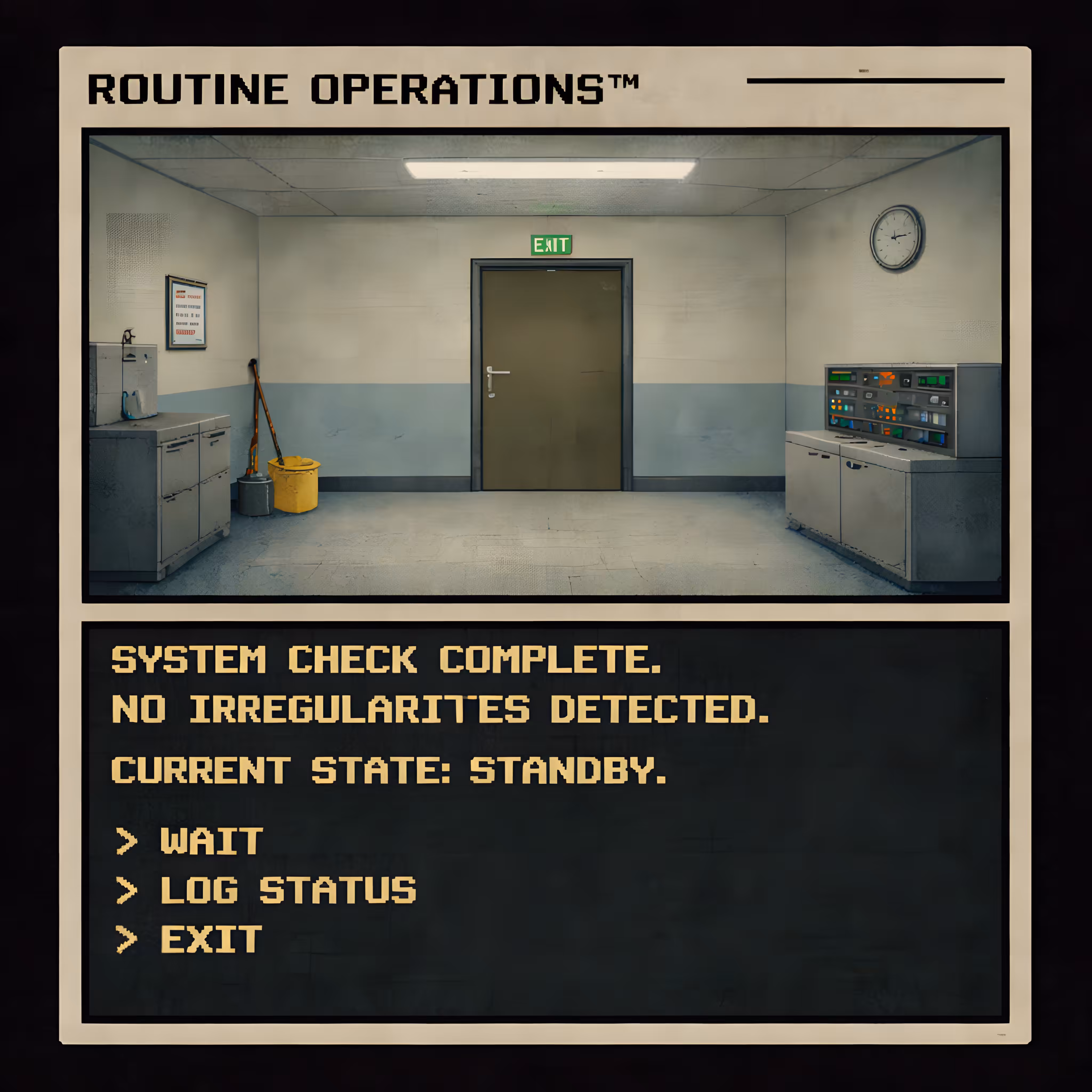 strategies of failure: Routine Operations™ — Screenshot Ø (Standby State)