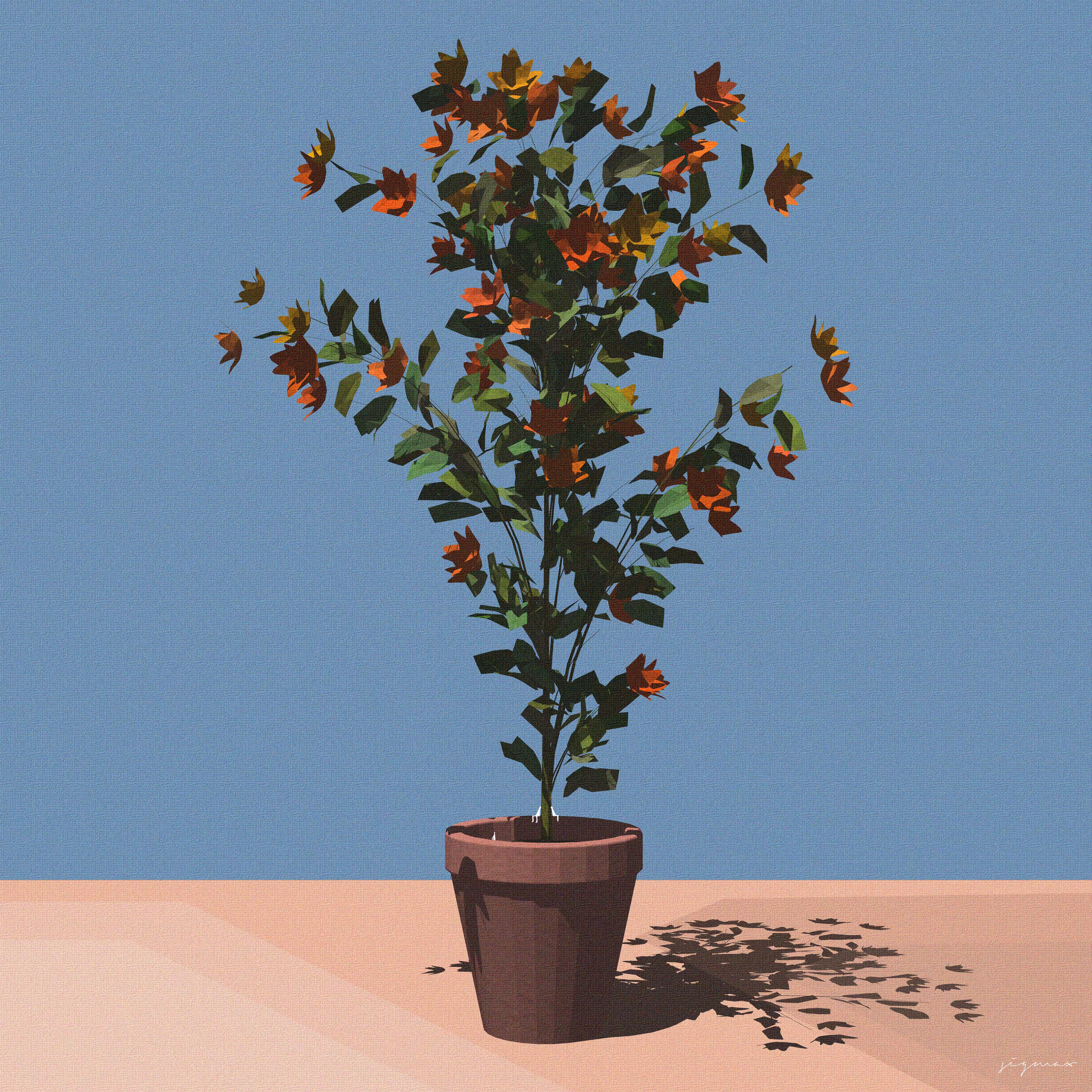Orange Green Flowers