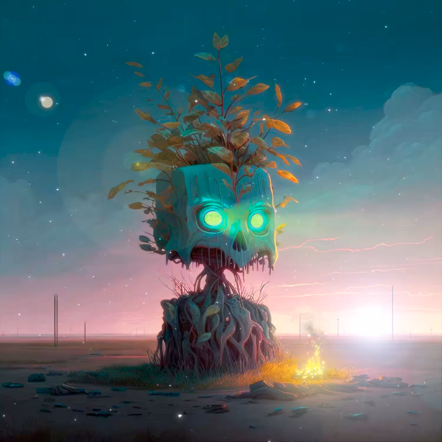 The Mystic Tree and the Flickering Flames