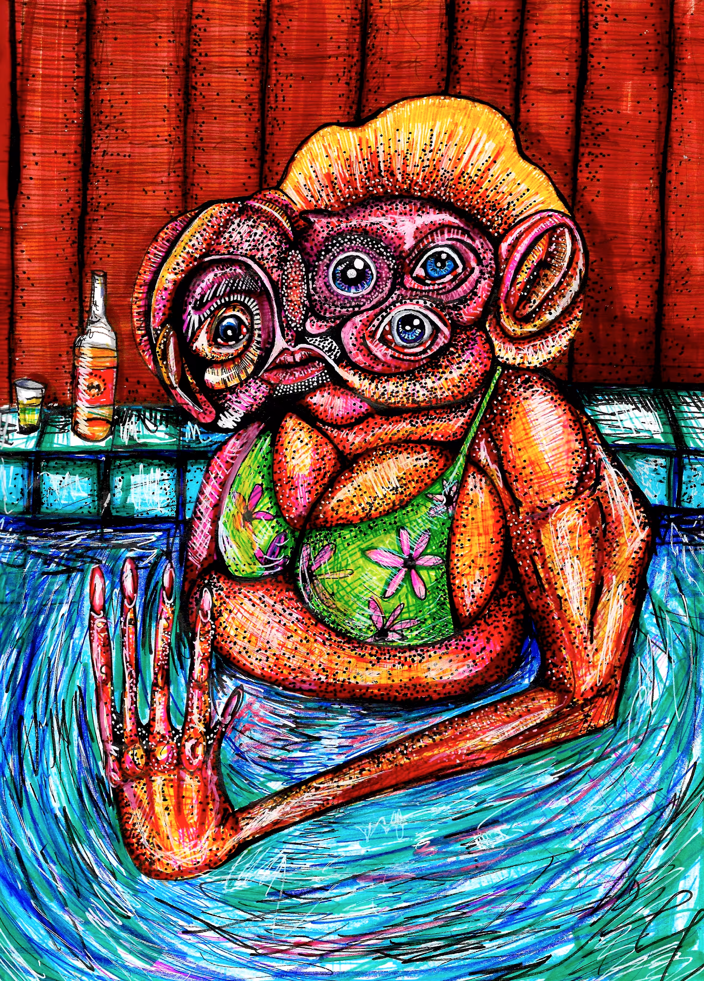 The Lady is bathing, close the door
