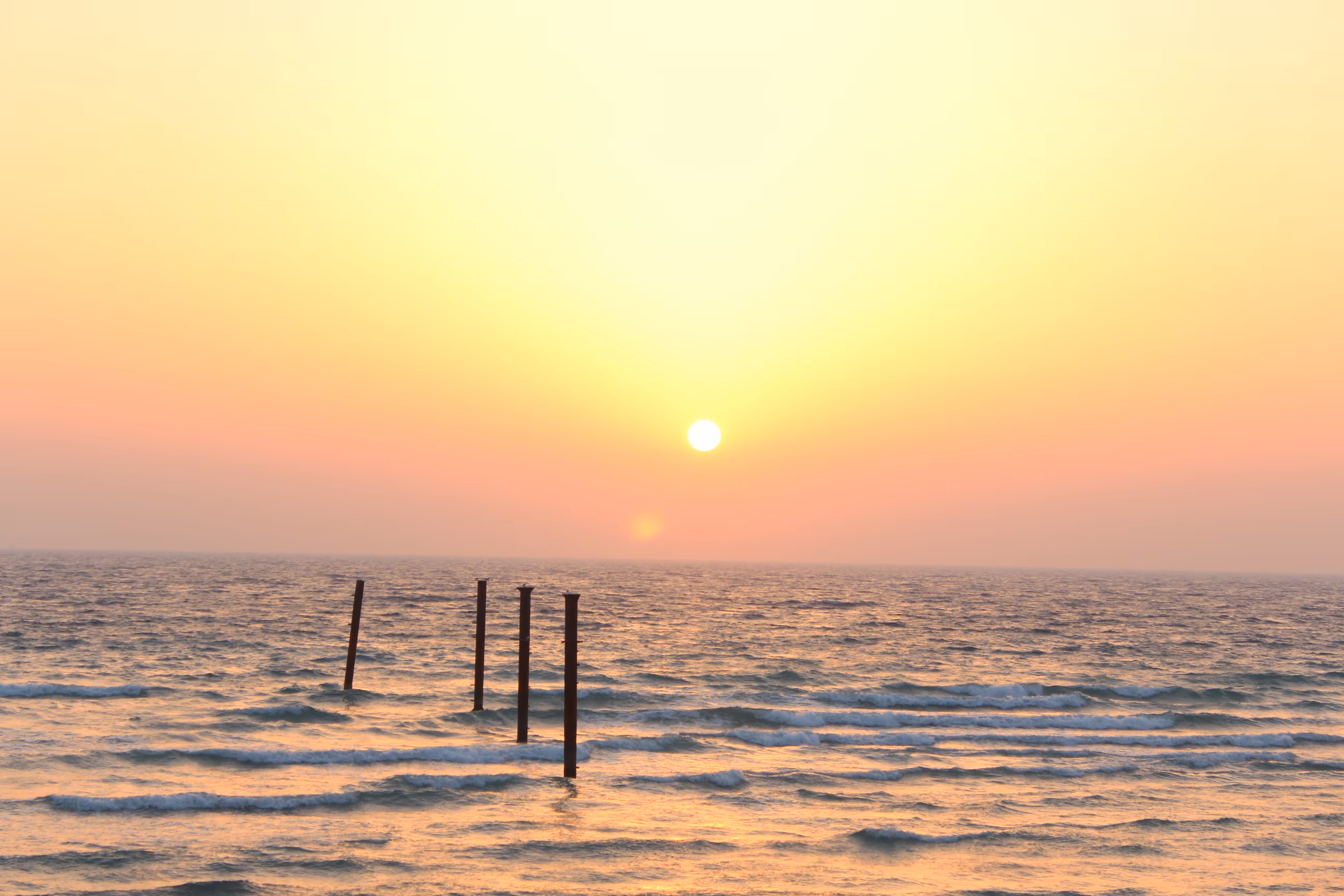 Caspian sea sunset