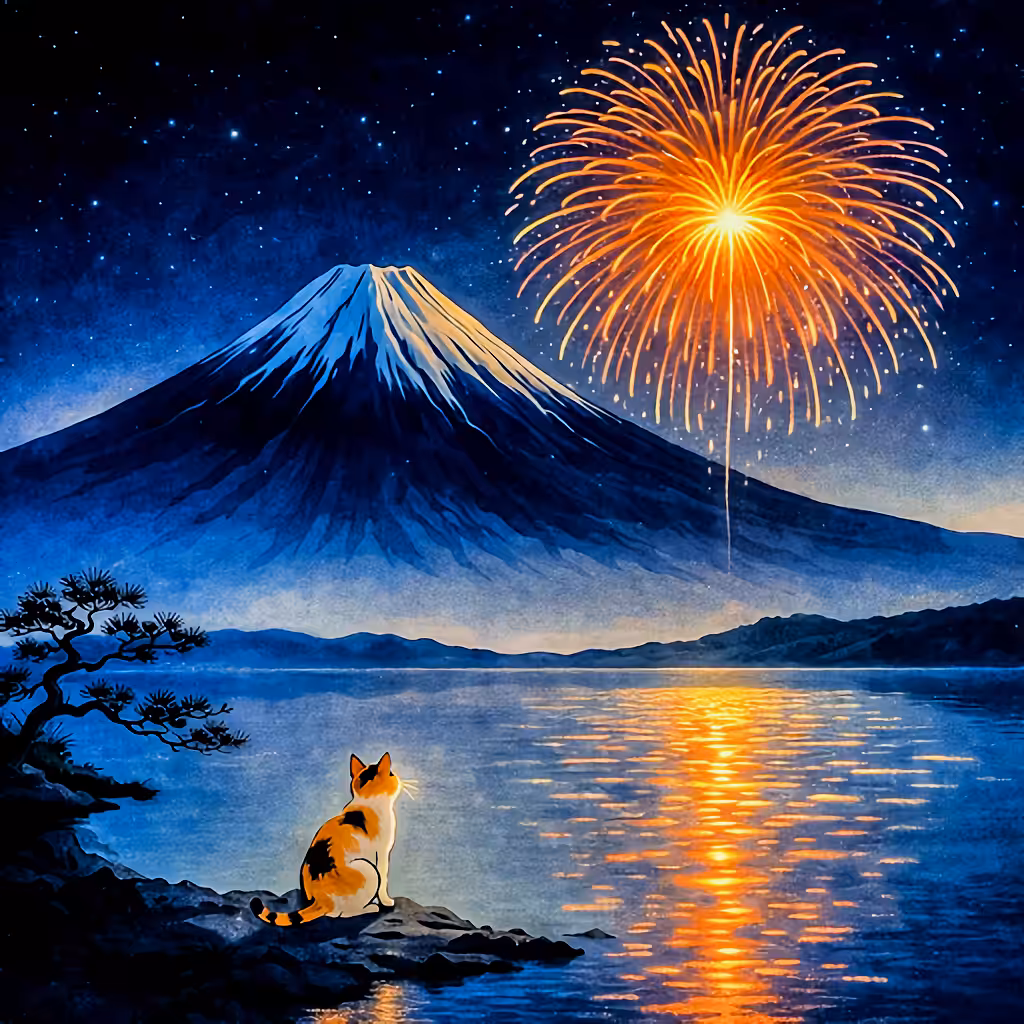 Simple Fuji Art: Summer Reflections
