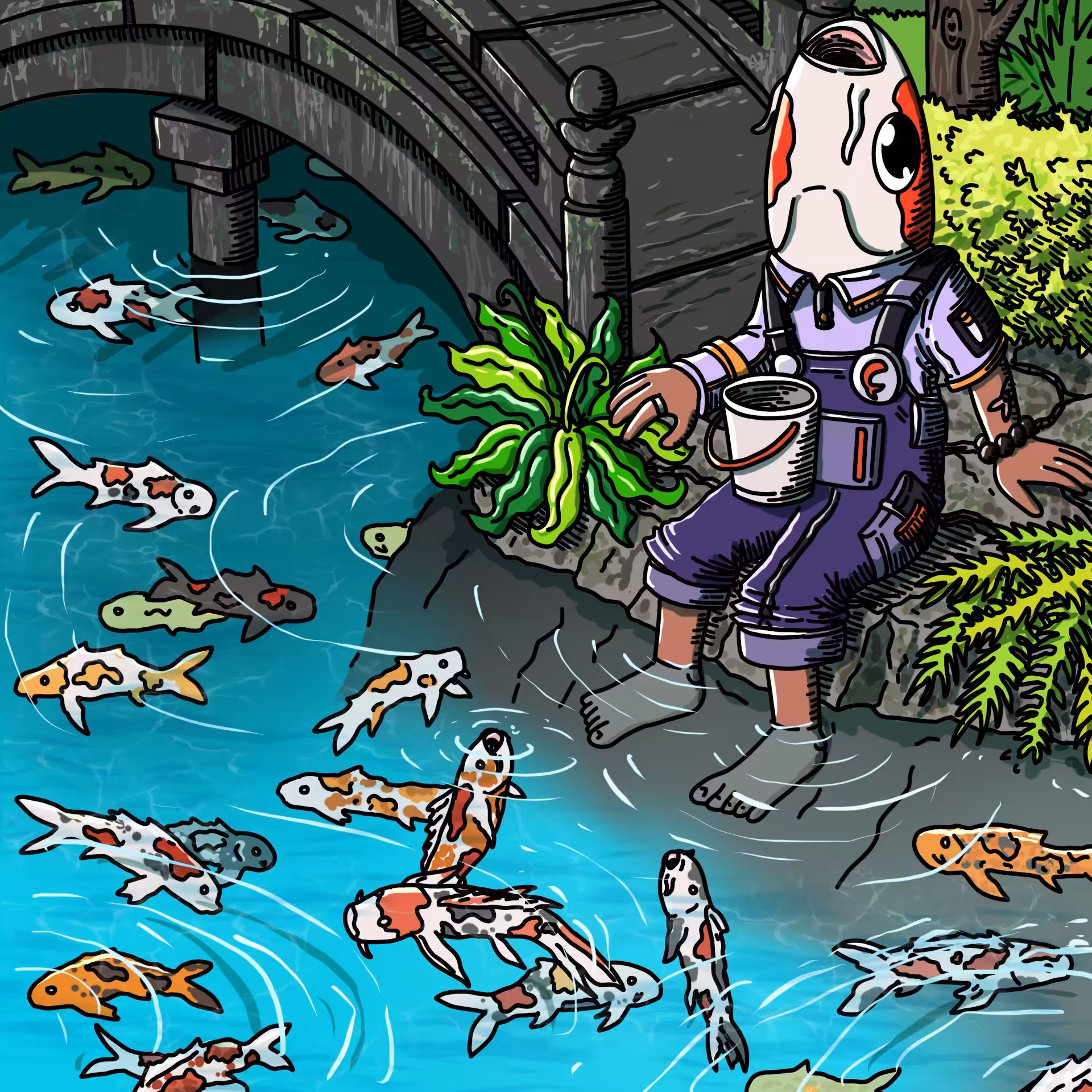 One eyed guys: Koi breeder OEG