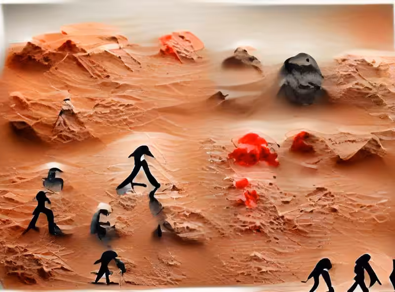 Abraham's First Works: human evolution on Mars minimalistic