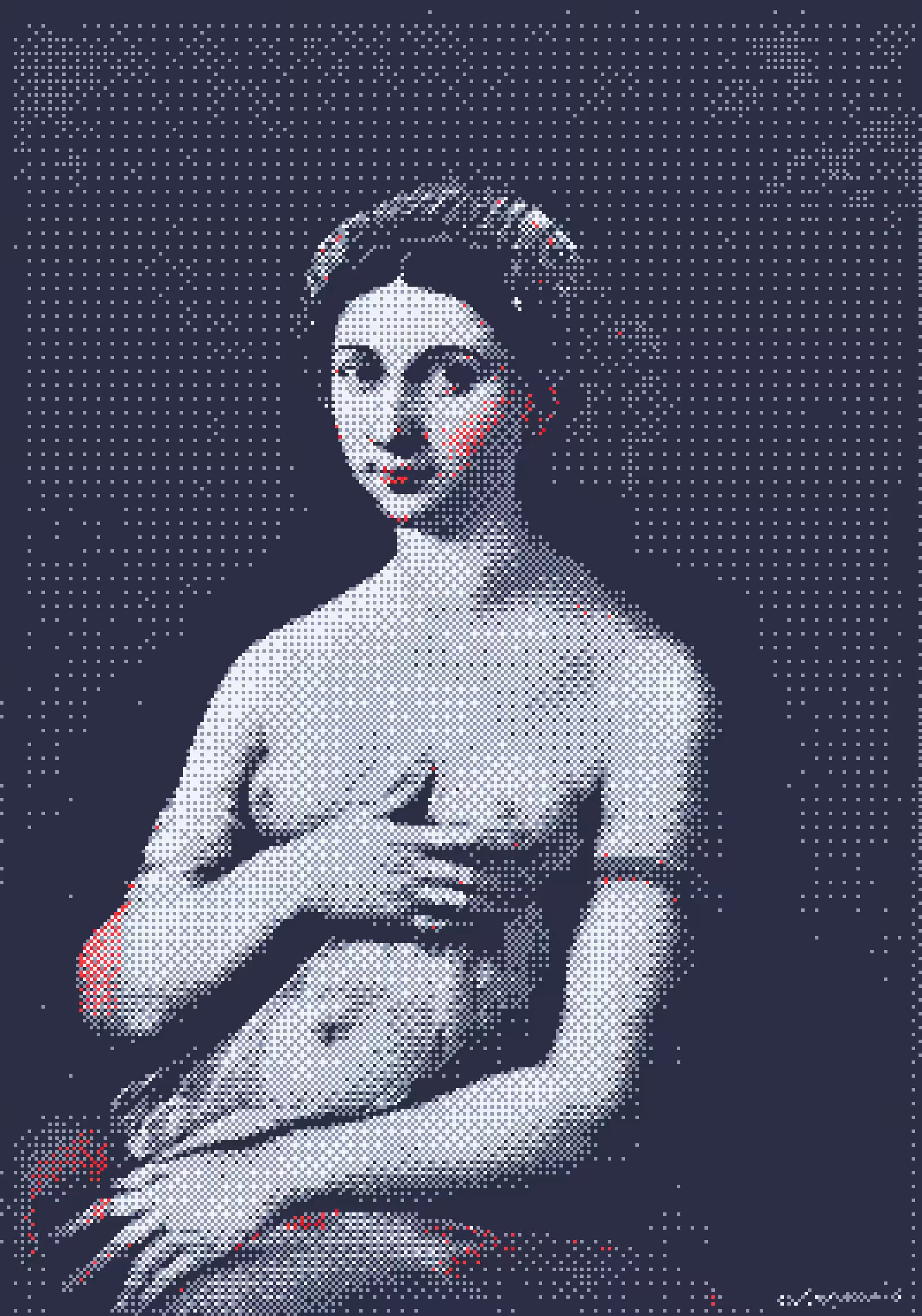 La Fornarina by Raphael Sanzio da Urbino - 8bit Old Master Series