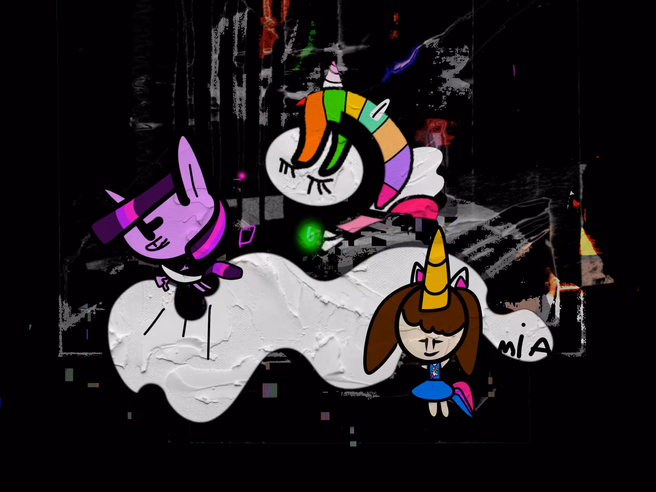 three unicorns