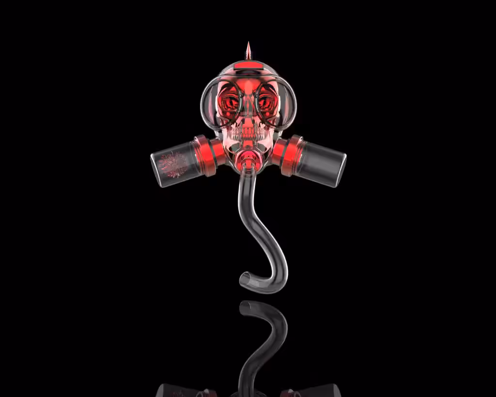 Punk's Chernobyl Gas Mask with Red Skull