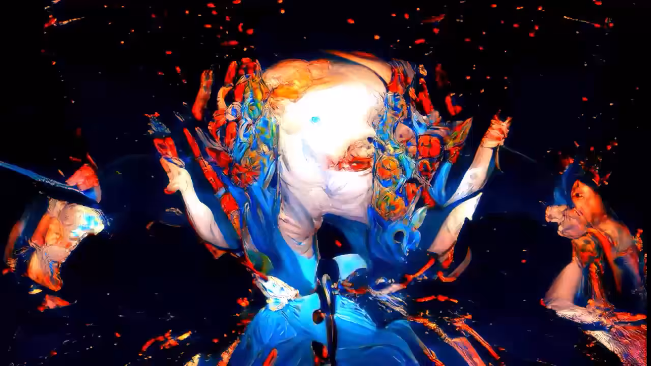 Man Running through the AIART Metaverse