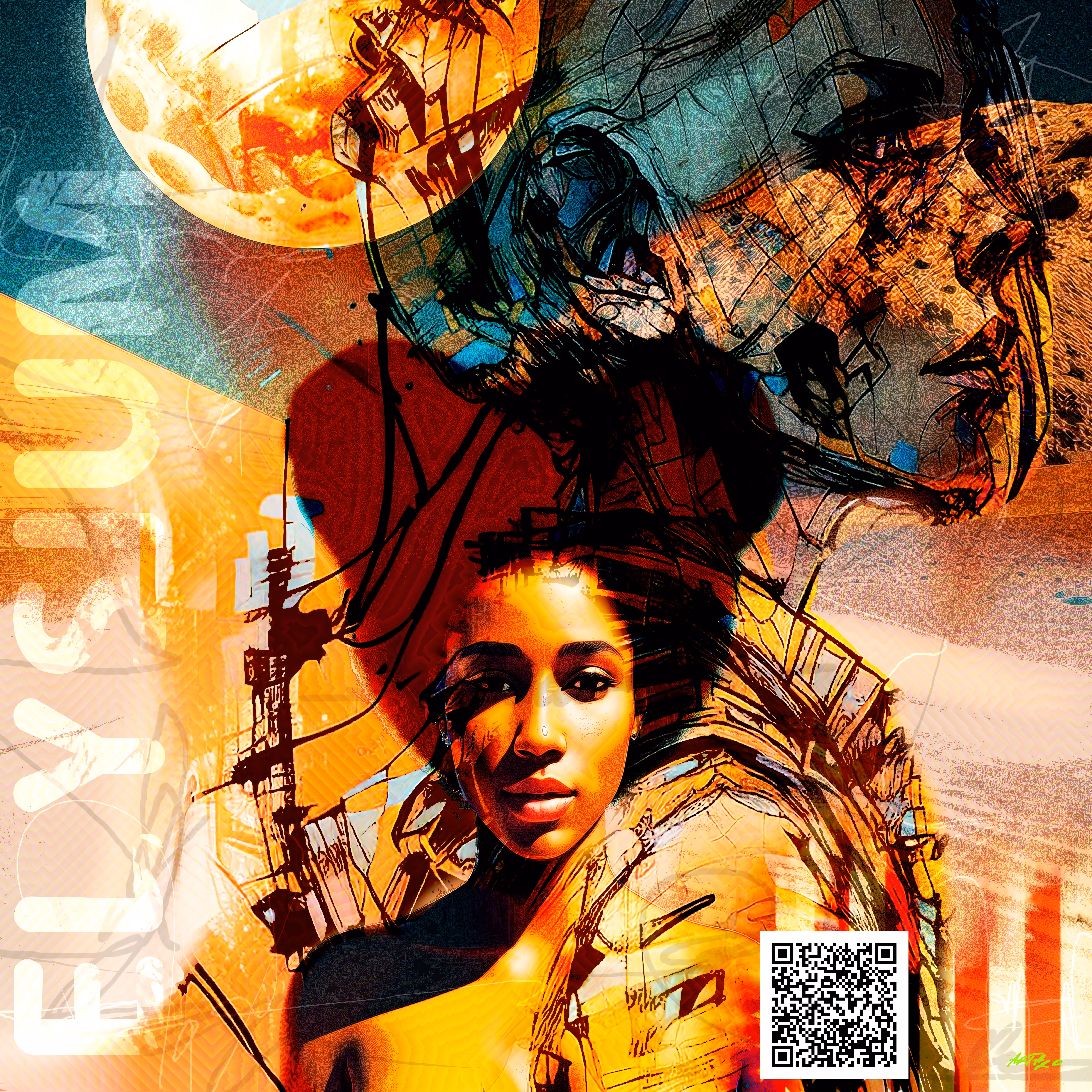 ArtH2O Digital Arts Original: Elysium 76x76cm Digital Painting By ArtH2O 1:1