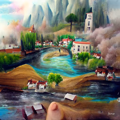 The Village - oil