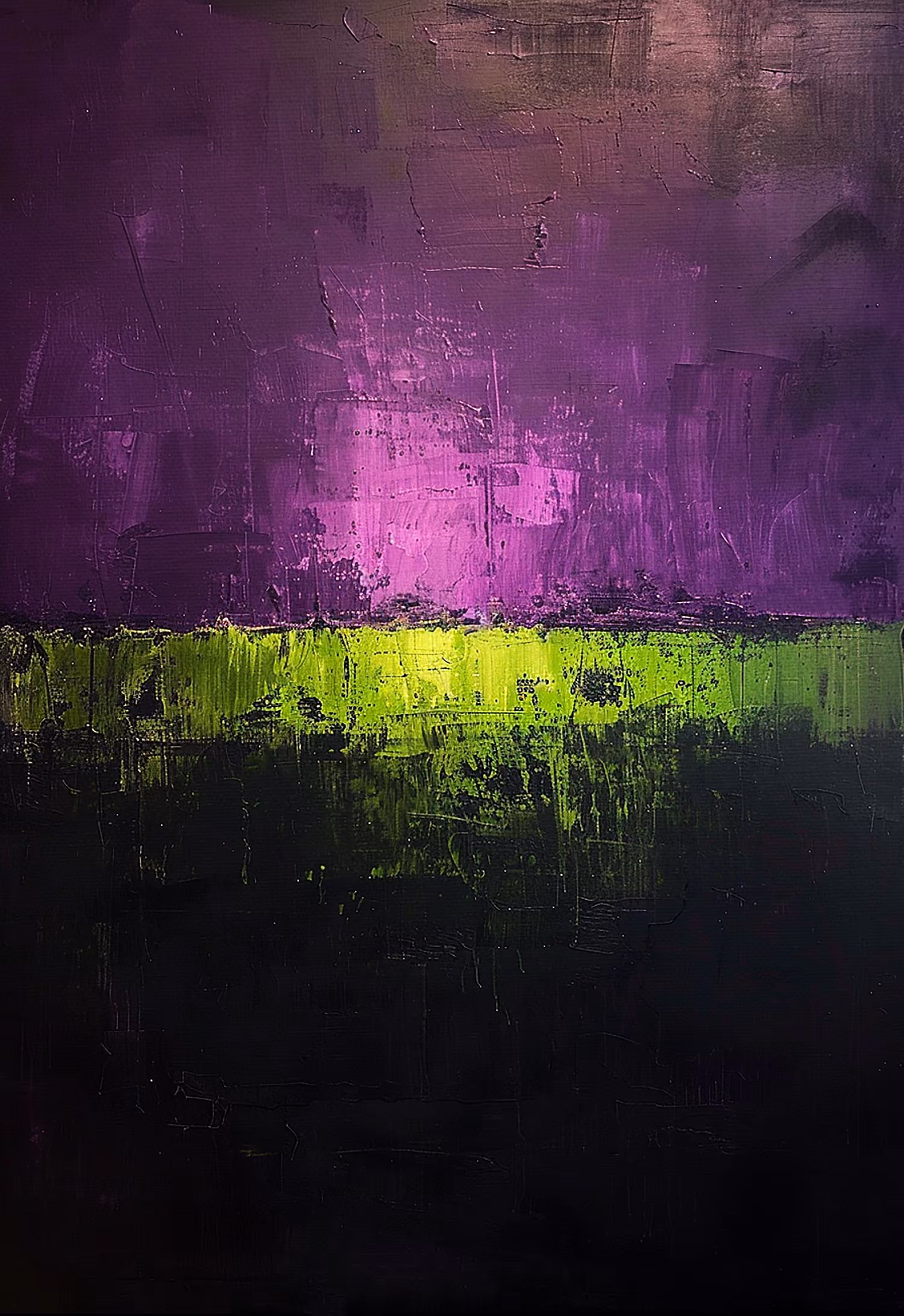 Reflections on Rothko. Mint Field on Lavender Sunset