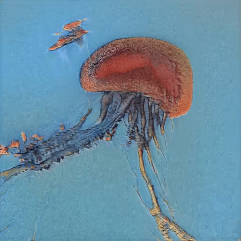 AI imagined impressionistic jellyfish #1