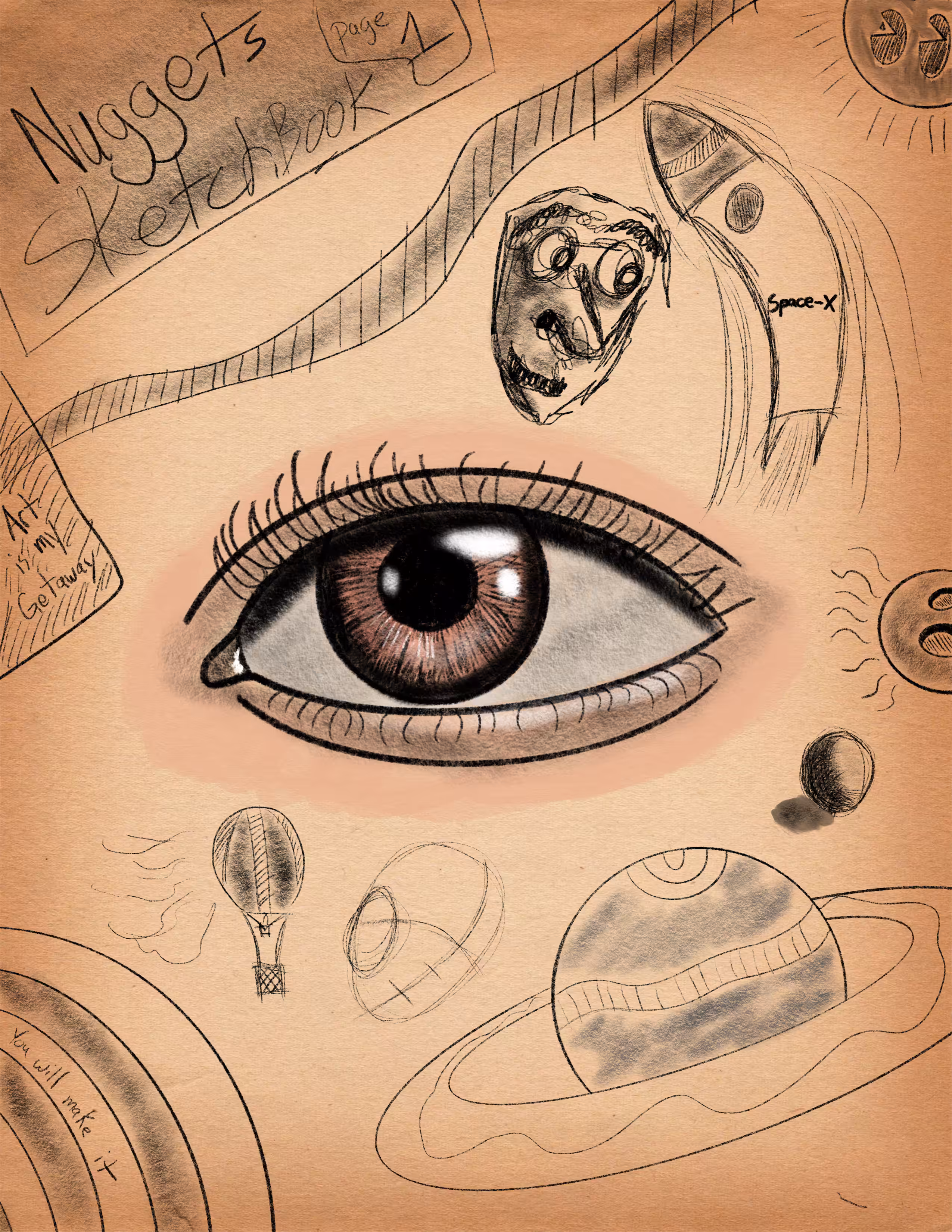 Nuggets sketchbook page 1