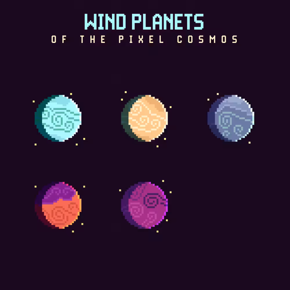 Wind Planets of the Pixel Cosmos