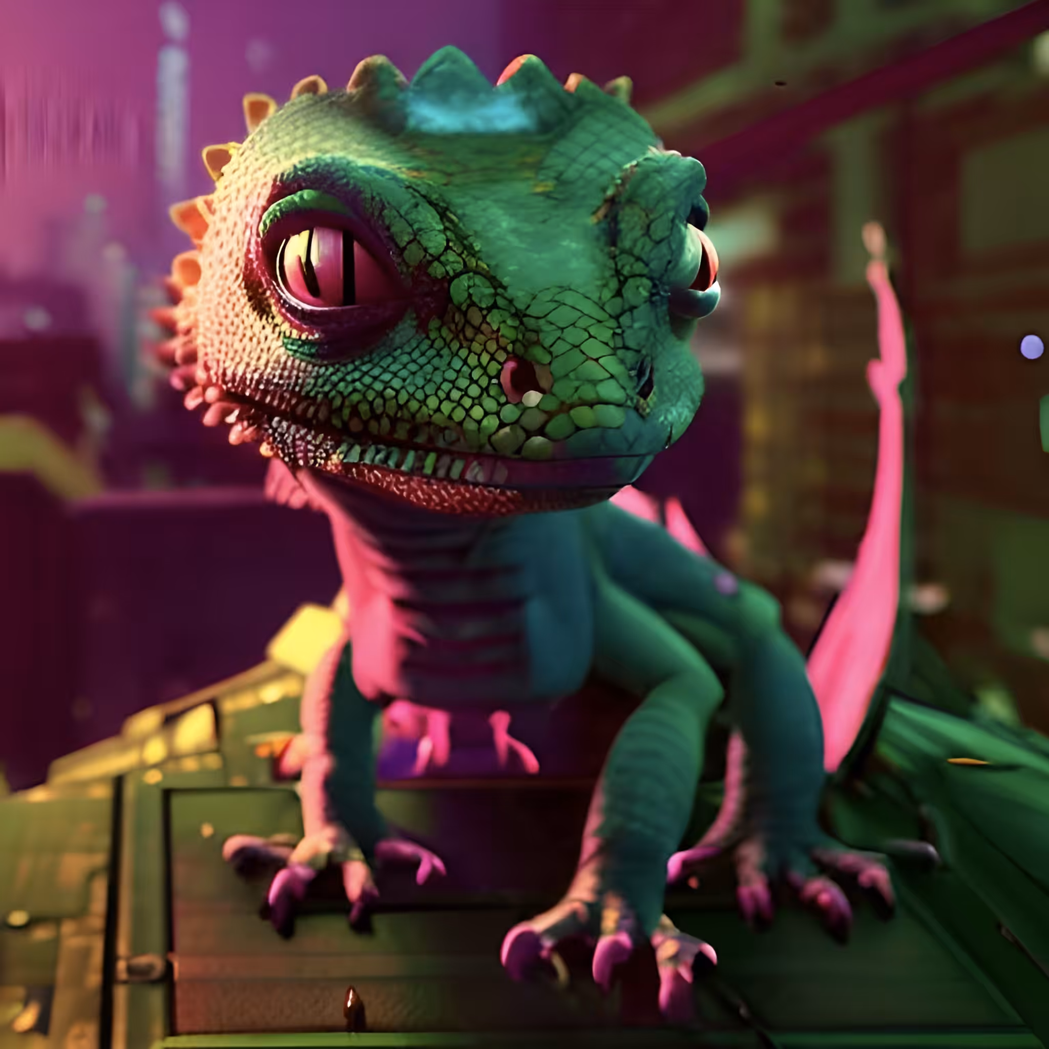 Neon Art: Lizard 