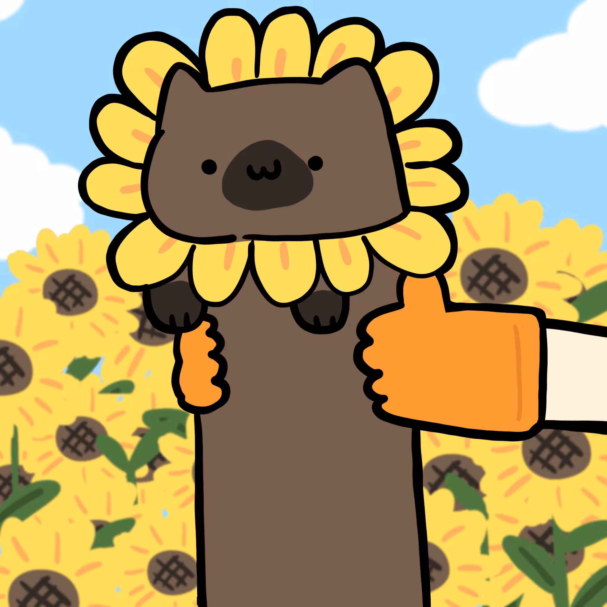 Long long sunflower cat #037