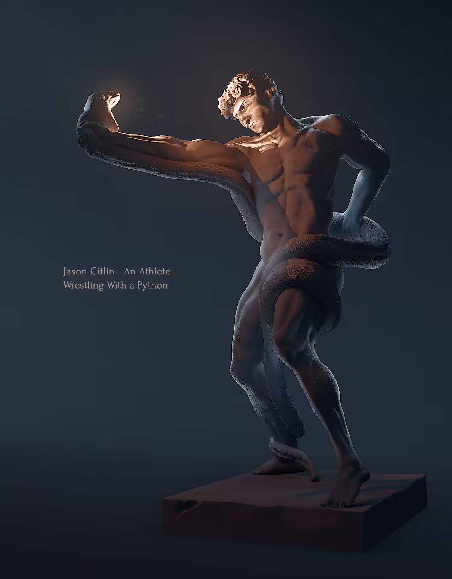 Jason Gitlin - An athlete westling with a python