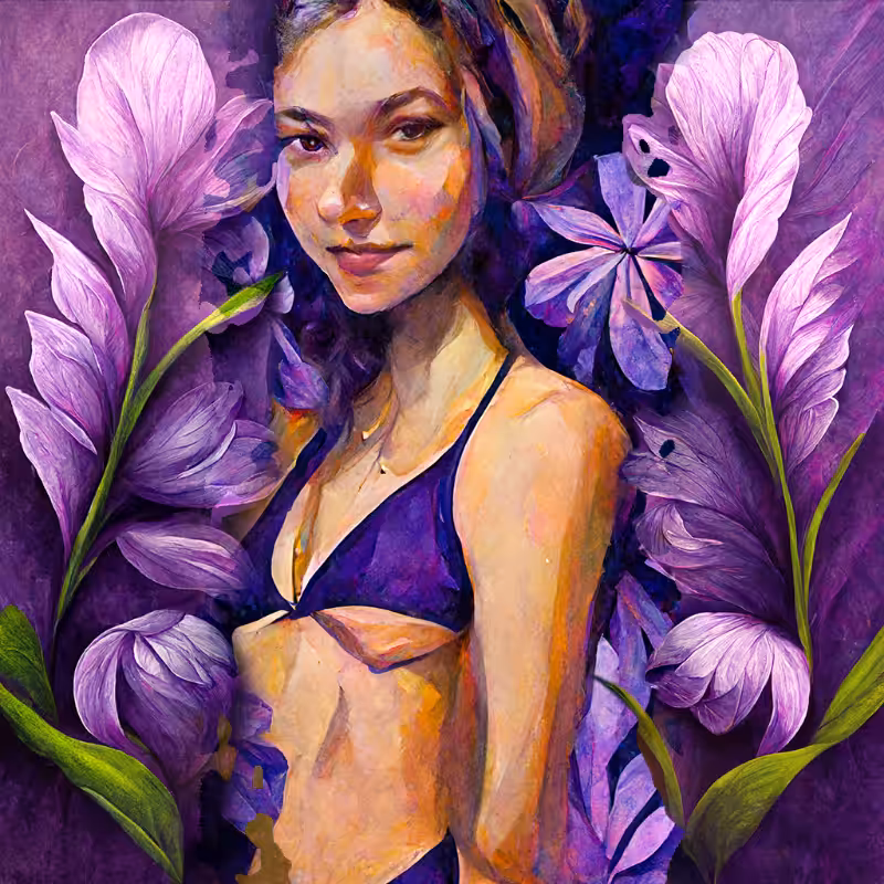 Girl and Flower #3 #6