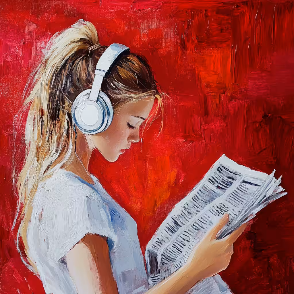 Beautiful woman with headphones