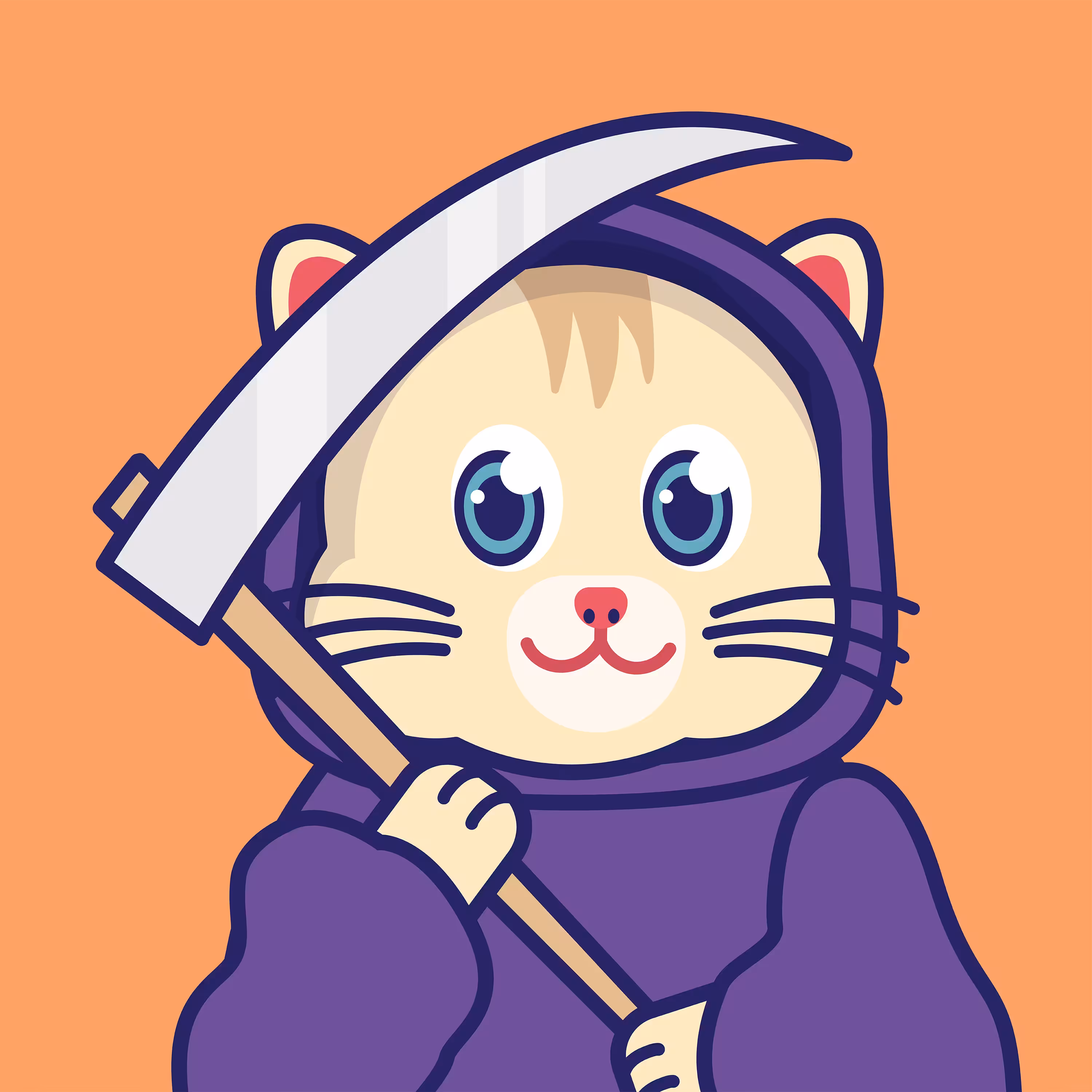 Kiddy Cat Halloween Series | Grim Reaper