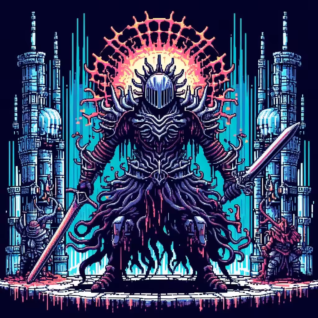 Minibosses: Eclipse Sentinel, Keeper of the Neon Abyss