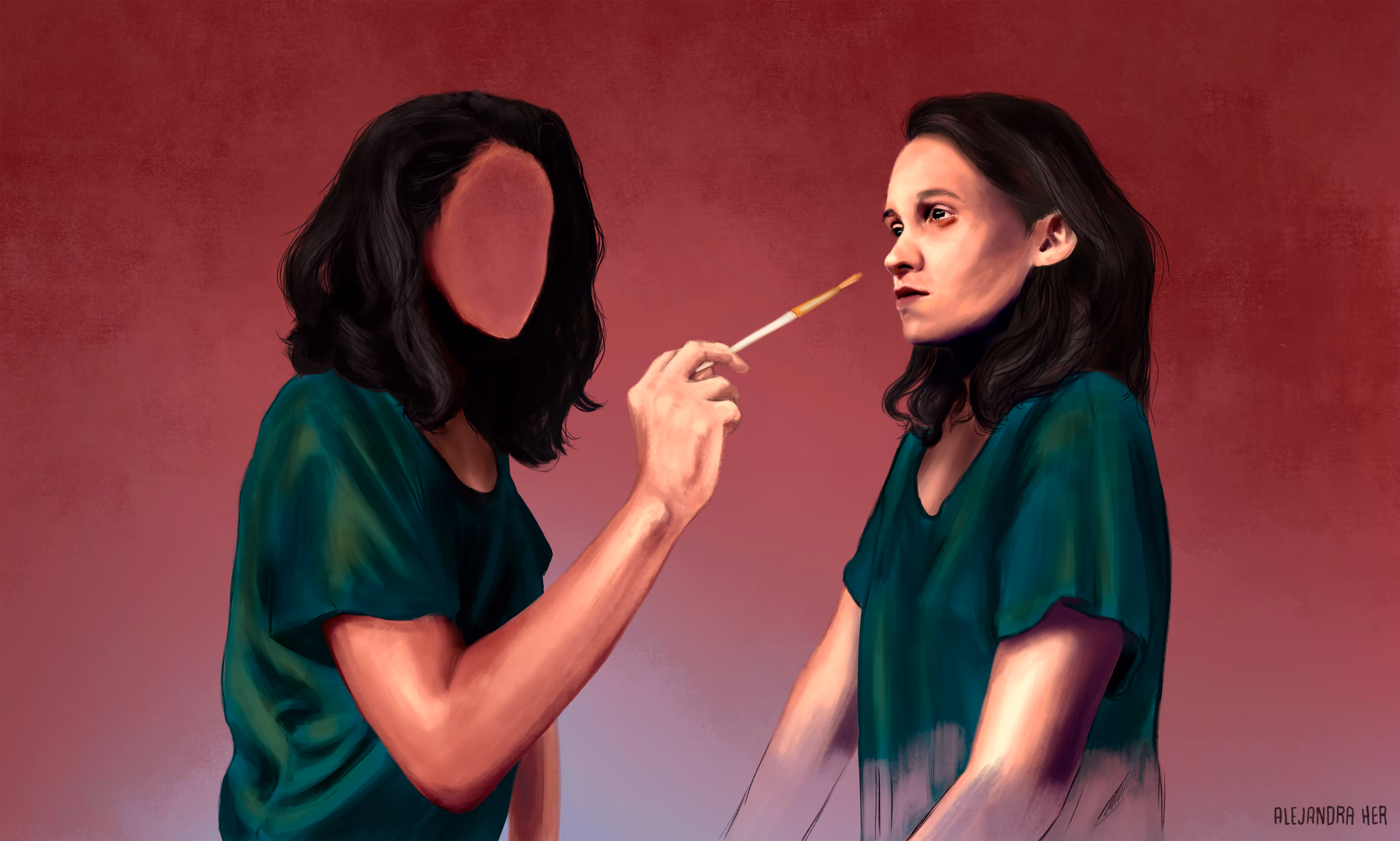 Painting a self-portrait