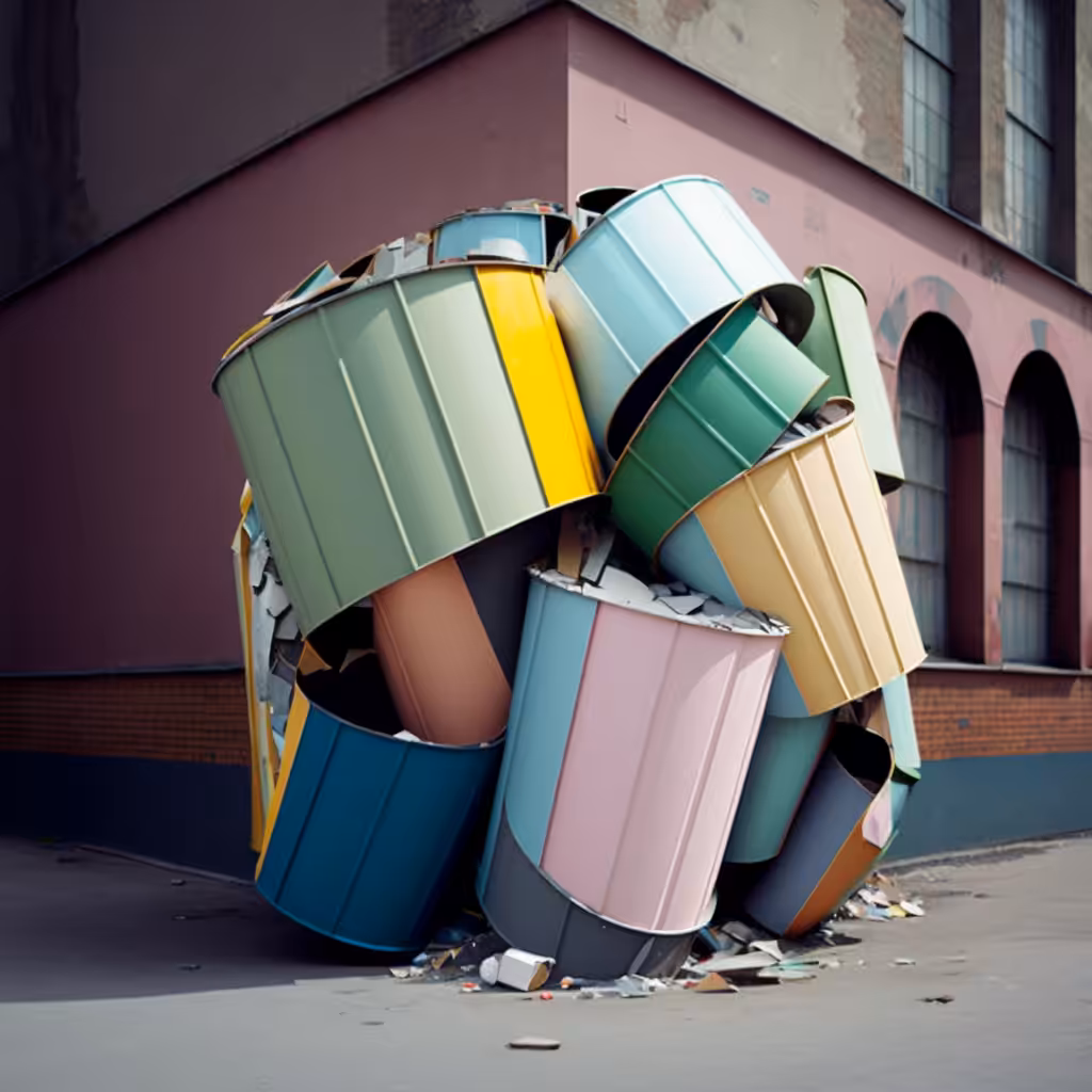 analog photography of the architecture of trash cans IV