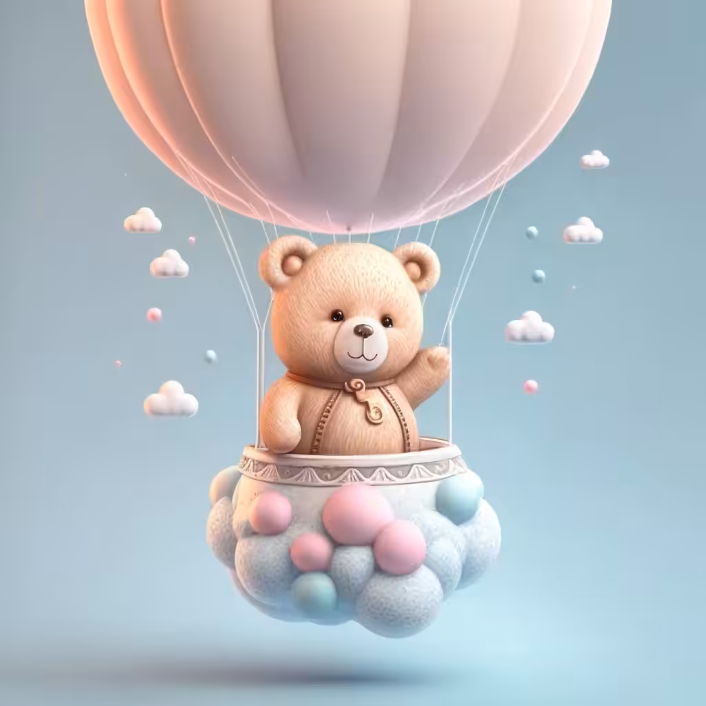 On a big balloon