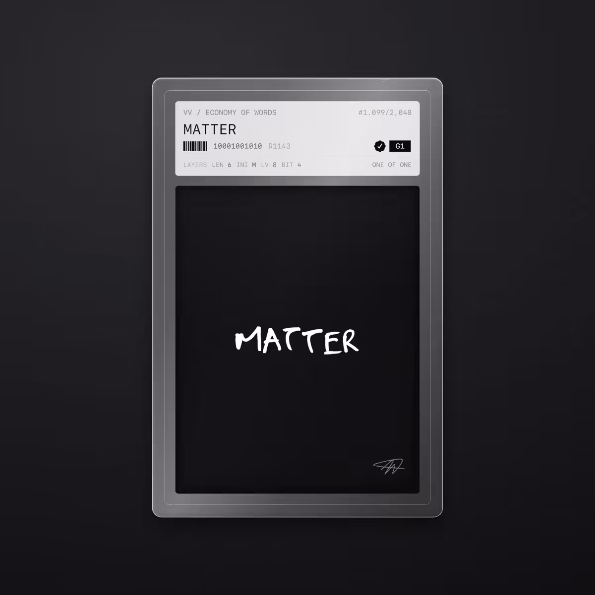 Economy of Words: MATTER · #1099