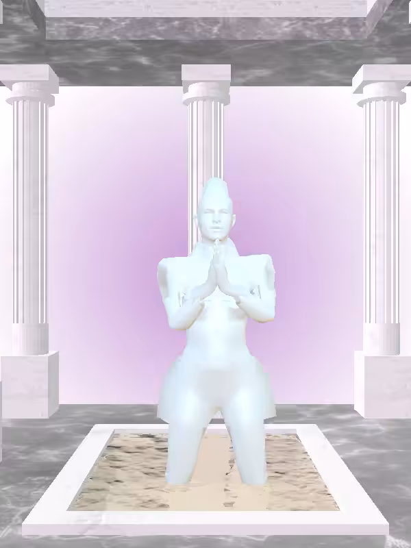 HeavenComputer: The Praying Light Blue Woman #1961