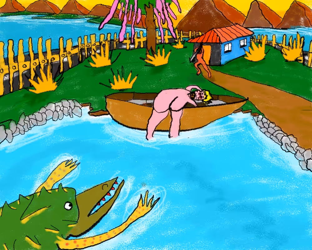 intruder on lake