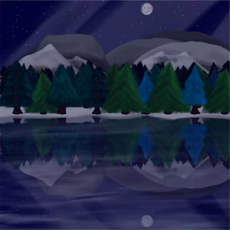 Moony Winter Lake #36