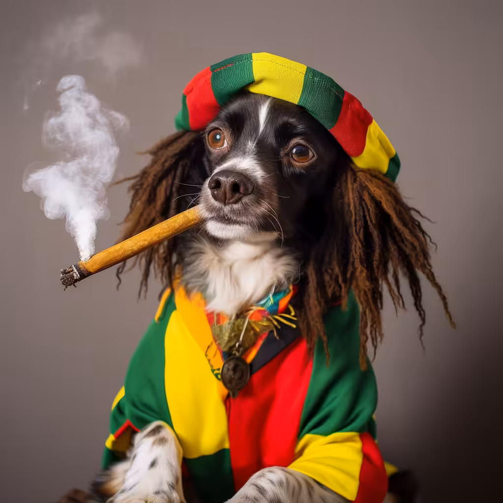Psychedelic Art: Rasta Puppy