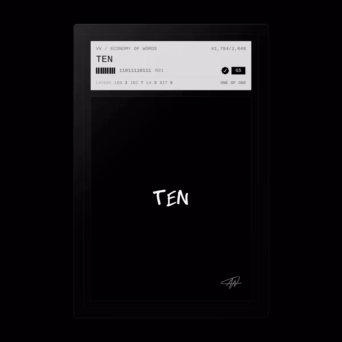 Economy of Words: TEN · #1784