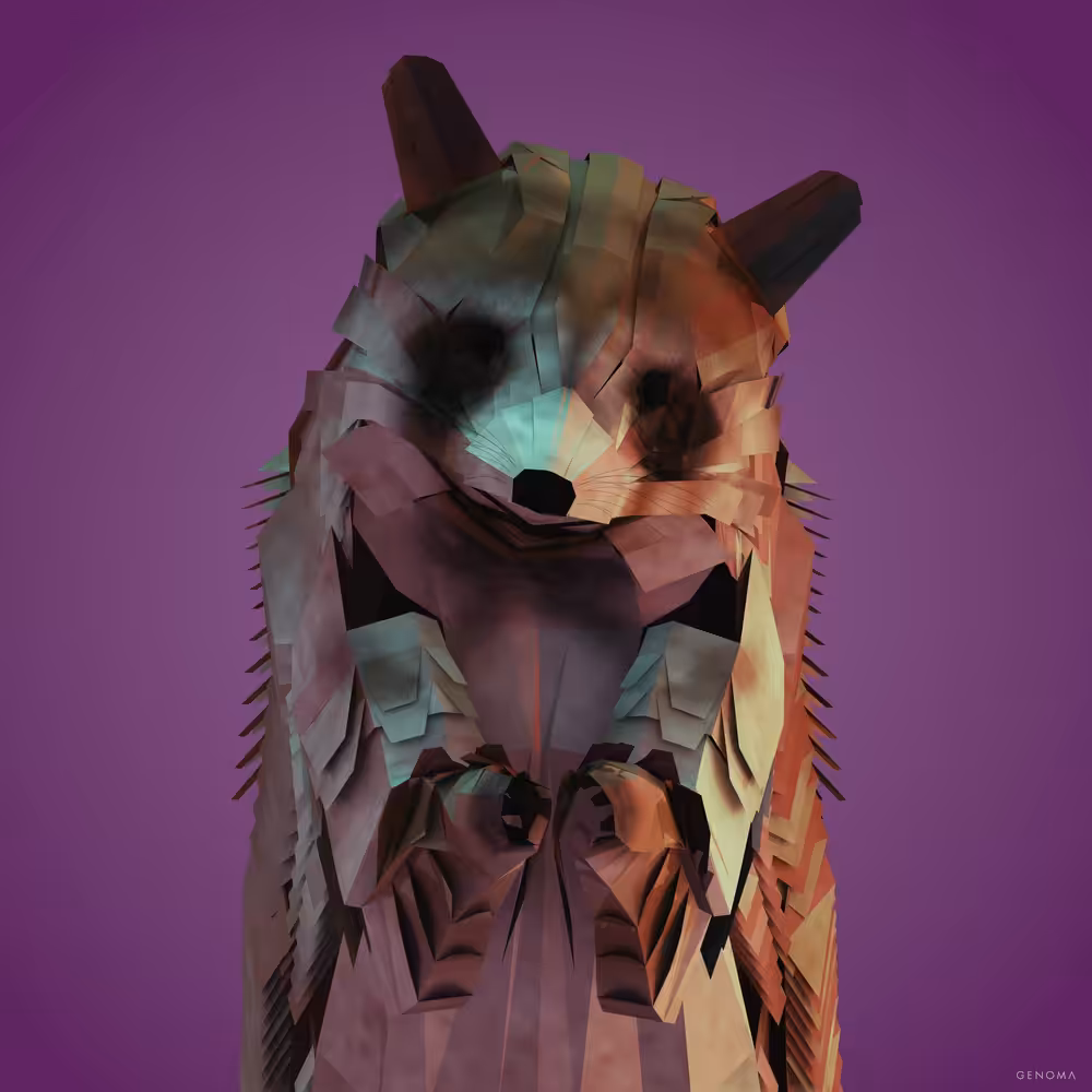 Portrait of a Pixel Perfect Raccoon
