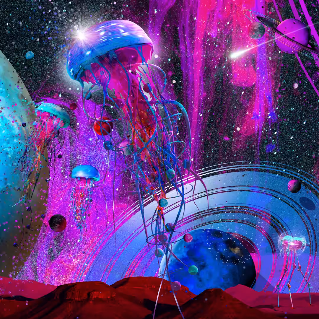 Off World Space jellyfish with Motion