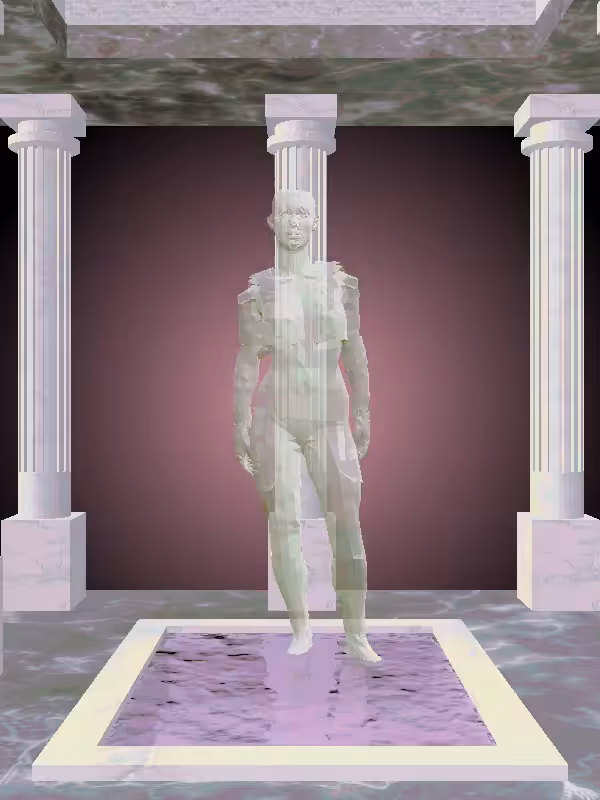 HeavenComputer: The Fading Fragmented Loser Matte Green Woman #4270